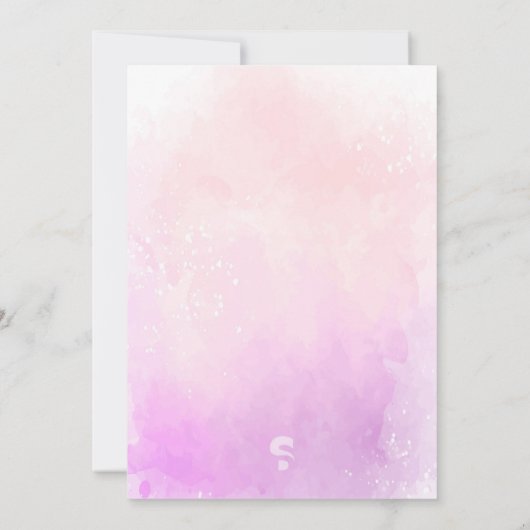 かわいいピンクのフクロウをテーマにした誕生日の招待状 招待状 (裏面)