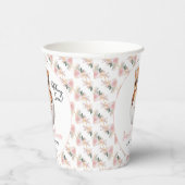 かわいいピンクのフクロウフローラ女の子シャワー紙カップ 紙コップ (右)