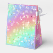 かわいいピンクのフクロウ星きらきら赤ちゃんシャワー フェイバーボックス (裏面サイド)
