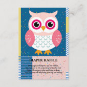 かわいいピンクのフクロウ男女兼用ウッドランドベビーシャワー エンクロージャーカード (正面)