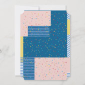 かわいいピンクのフクロウ男女兼用ウッドランドベビーシャワー 招待状 (裏面)