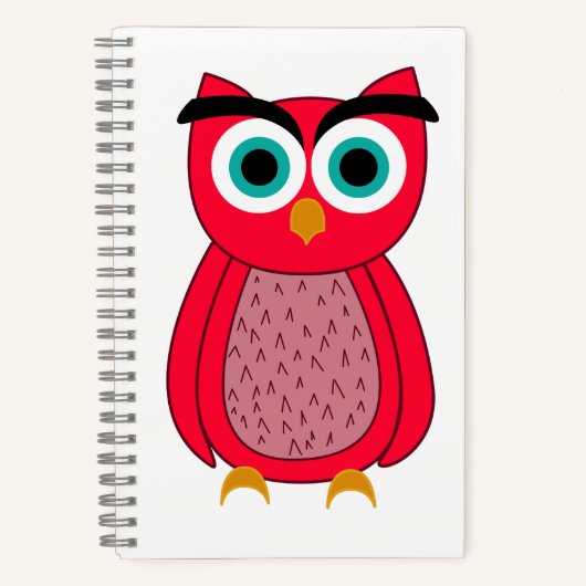 かわいいピンクのフクロウ ノートブック (正面)