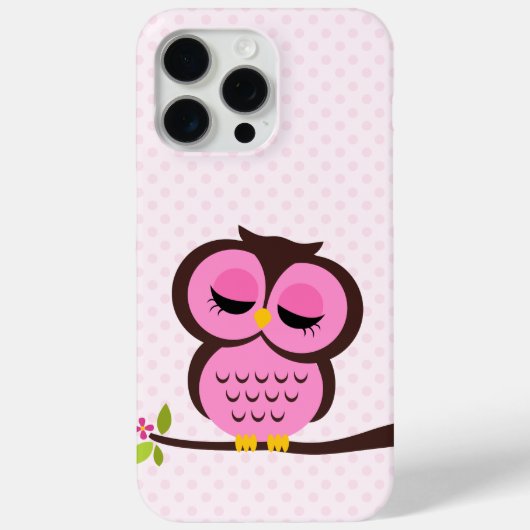 かわいいピンクのフクロウ Case-Mate iPhoneケース (裏面)