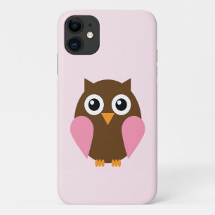 かわいいピンクのフクロウ iPhone 11 ケース