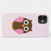かわいいピンクのフクロウ Case-Mate iPhoneケース (裏面(横))