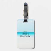 かわいいピンクのフラミンゴがビーチ ラゲッジタグ (裏面縦)