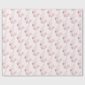 かわいいピンクのフラミンゴのトロピカルパターン ラッピングペーパー (フラット)