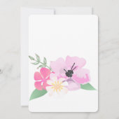 かわいいピンクのフラミンゴの花のベビーシャワーパーティー 招待状 (裏面)