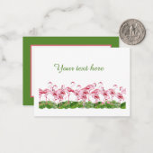 かわいいピンクのフラミンゴアッド文字 ノートカード (正面/裏面インサイチュ)