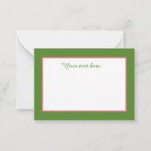 かわいいピンクのフラミンゴアッド文字 ノートカード (裏面)