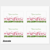 かわいいピンクのフラミンゴアッド文字 長方形シール (シート)