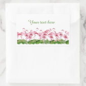 かわいいピンクのフラミンゴアッド文字 長方形シール (バッグ)