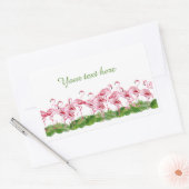 かわいいピンクのフラミンゴアッド文字 長方形シール (封筒)