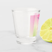 かわいいピンクのフラミンゴグラデーションストライプの ショットグラス (左)