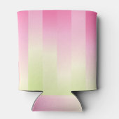 かわいいピンクのフラミンゴグラデーションストライプの 缶クーラー (裏面)