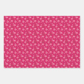 かわいいピンクのフラミンゴスフックキャンプファイアホリデーパターン ラッピングペーパーシート (正面3)