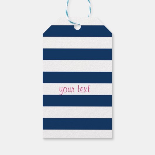 かわいいピンクのフラミンゴス熱帯の葉ストライプの、 ギフトタグ (裏面)