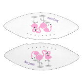 かわいいピンクのフラミンゴトリオ漫画イラストレーション アメリカンフットボール (パネル)