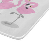 かわいいピンクのフラミンゴトリオ漫画イラストレーション カッティングボード (角)