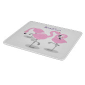 かわいいピンクのフラミンゴトリオ漫画イラストレーション カッティングボード (角)