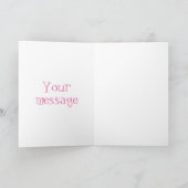 かわいいピンクのフラミンゴトリオ漫画イラストレーション カード (内部)