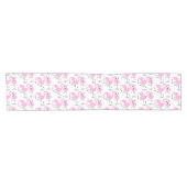 かわいいピンクのフラミンゴトリオ漫画イラストレーション ショートテーブルランナー (横)