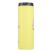 かわいいピンクのフラミンゴトリオ漫画イラストレーション タンブラー (裏面)