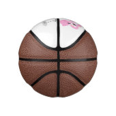 かわいいピンクのフラミンゴトリオ漫画イラストレーション ミニバスケットボール (右)