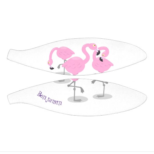 かわいいピンクのフラミンゴトリオ漫画イラストレーション ミニバスケットボール (パネル)