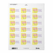 かわいいピンクのフラミンゴトリオ漫画イラストレーション ラベル (フルシート)