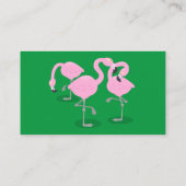 かわいいピンクのフラミンゴトリオ漫画イラストレーション 名刺 (裏面)