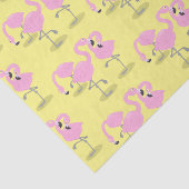 かわいいピンクのフラミンゴトリオ漫画イラストレーション 薄葉紙 (詳細)