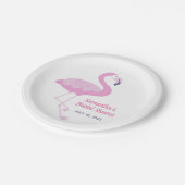 かわいいピンクのフラミンゴトロピカルテーマのブライズシャワー ペーパープレート (アングル)