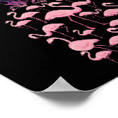 かわいいピンクのフラミンゴパイナップルラブ ポスター (角)