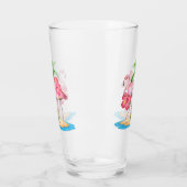 かわいいピンクのフラミンゴビーチ タンブラーグラス (左)