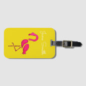 かわいいピンクのフラミンゴユニークバード ラゲッジタグ (正面横)