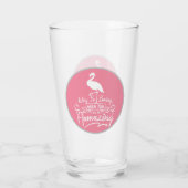 かわいいピンクのフラミンゴワードアート タンブラーグラス (裏面)