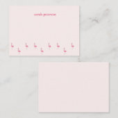 かわいいピンクのフラミンゴ名前をカスタムするピンク ノートカード (正面/裏面)