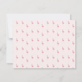 かわいいピンクのフラミンゴ名前をカスタムするピンク ノートカード (裏面)