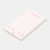 かわいいピンクのフラミンゴ名前をカスタムするピンク ポストイット (アングル)