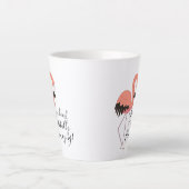 かわいいピンクのフラミンゴ完全に驚くほど見える カフェラテマグ (正面)