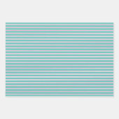 かわいいピンクのフラミンゴ柄の水色 ラッピングペーパーシート (正面3)