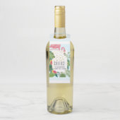 かわいいピンクのフラミンゴ熱帯テーマ応援! ボトルネックタグ (ボトル)