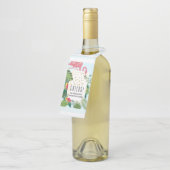 かわいいピンクのフラミンゴ熱帯テーマ応援! ボトルネックタグ (アングル)