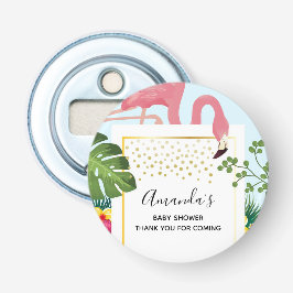 かわいいピンクのフラミンゴ熱帯テーマ赤ちゃんシャワー 栓抜き