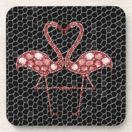 かわいいピンクのフラミンゴ コースター