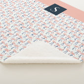 かわいいピンクのフラミンゴ シェルパブランケット (3/4)