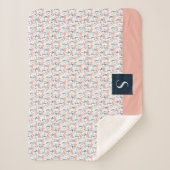 かわいいピンクのフラミンゴ シェルパブランケット (正面)