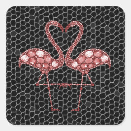 かわいいピンクのフラミンゴ スクエアシール