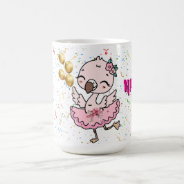 かわいいピンクのフラミンゴ・バレリーナ コーヒーマグカップ